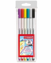 Flamastry Pen 68 brush - 6 kolorów