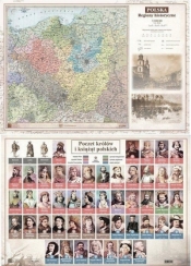 Mapa Polski A2 Laminowana Regiony Hist. (10szt) - Praca zbiorowa