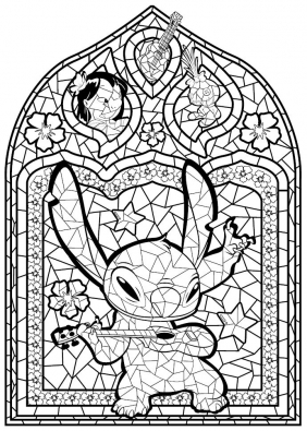 100% Stitch. Mandale, iluzje optyczne, scenki do kolorowania. Art. Therapy. Disney - Aurelia Bertrand