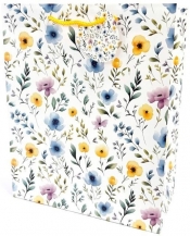 Torebka ozdobna matowa 26x32x12cm Kwiatuszki