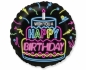Balon foliowy Happy Birthday neon 45cm