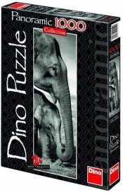 Puzzle 1000 Panorama Słonie DINO