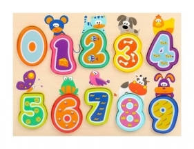 Puzzle drewniane cyferki zwierzaki