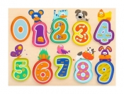 Puzzle drewniane cyferki zwierzaki