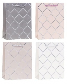 Torebka ozdobna 31x40x12cm hot-stamp mix ROZETTE