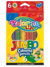 Kredki ołówkowe Colorino Jumbo, 6 kolorów + temperówka (33121PTR)