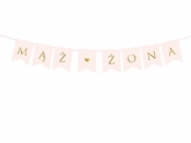 Baner Mąż Żona jasno różowy 15x110cm