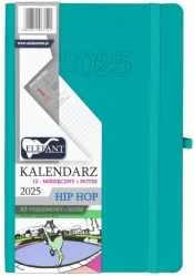 Kalendarz 2025 A5 12M + notes Hip Hop turkusowy