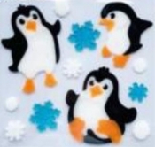 Żelowe naklejki dekoracyjne - BN Pingwiny