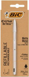  Długopis Cristal Re\'new Metal czarny 1+2szt BIC
