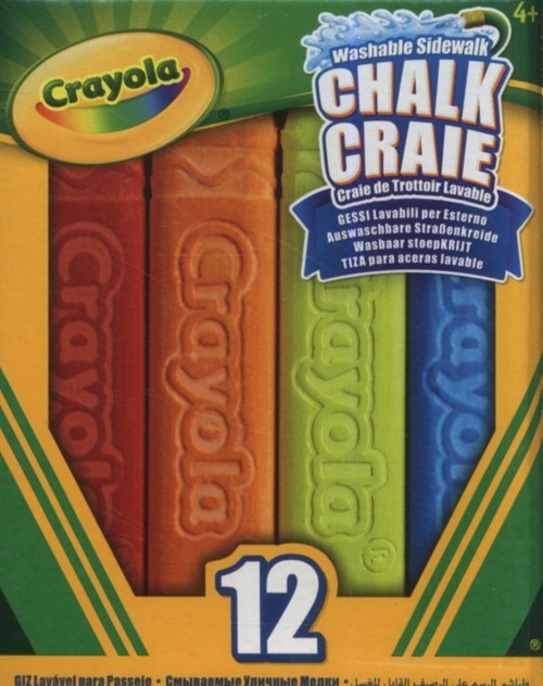 Niepyląca zmywalna kreda chodnikowa Crayola 12 kolorów