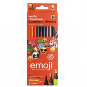 Kredki z czarnego drewna Emoji, 10 szt.