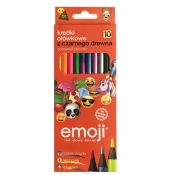 Kredki z czarnego drewna Emoji, 10 szt.