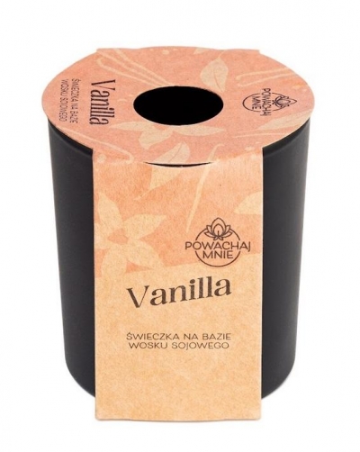 Świeczka sojowa Powąchaj mnie Vanilla czarna 130ml