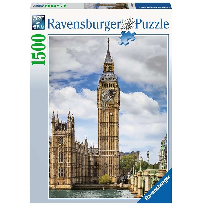 Ravensburger, Puzzle 1500: Big Ben z kotem (16009)