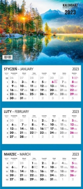 Kalendarz 2023 ścienny trójdzielny premium MIX
