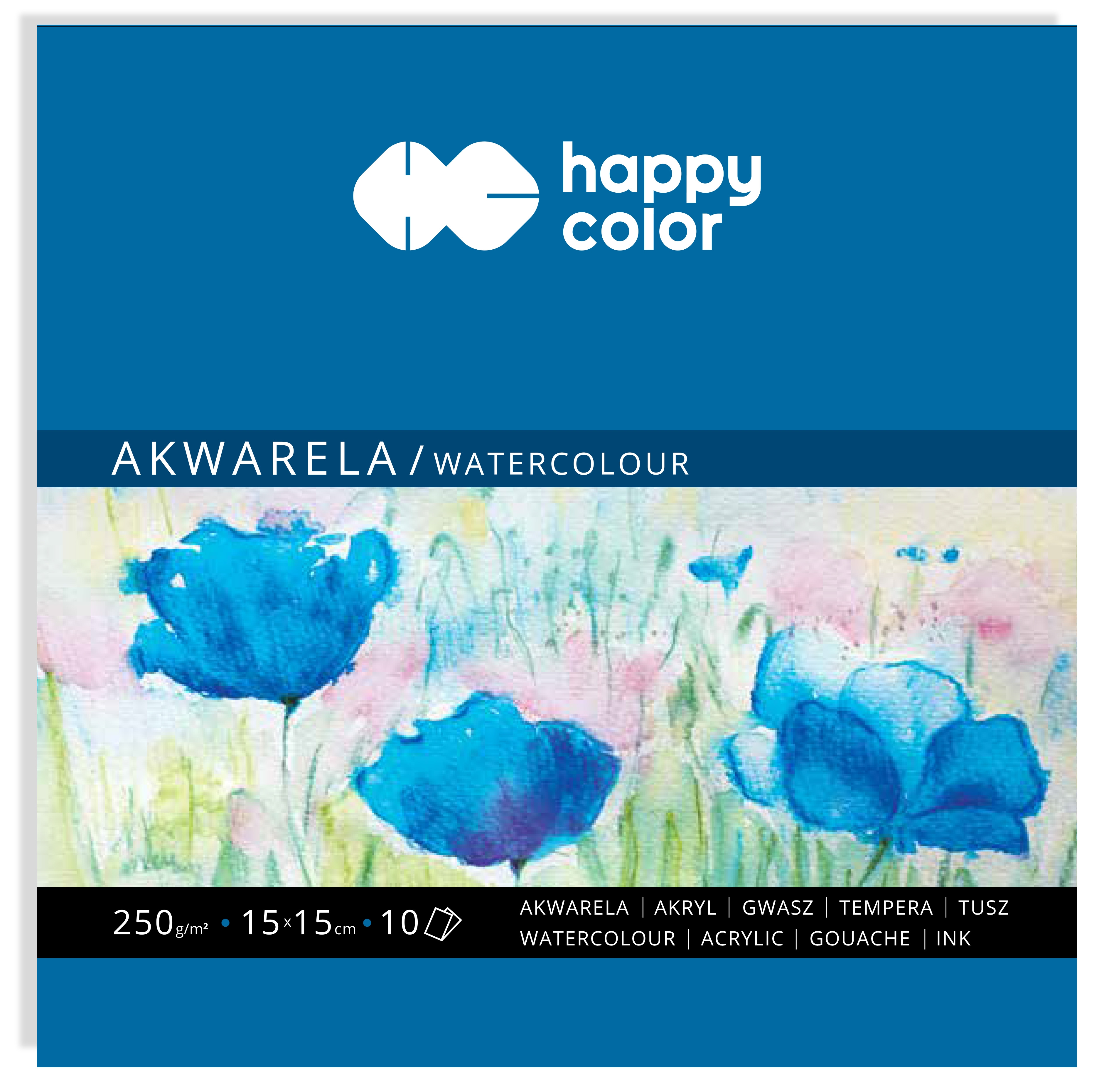 Happy Color, Blok akwarelowy Art, 10 arkuszy, 15 x 15 cm