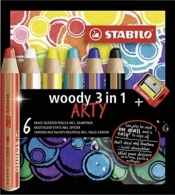 Kredki Woody Arty 3w1 6 kol + temperówka