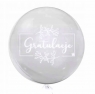 Tuban, balon ślubny 45 cm - Gratulacje, biały (TU 3712)
