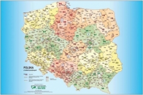 Polska mapa kodów pocztowych. Podkladka na biurko