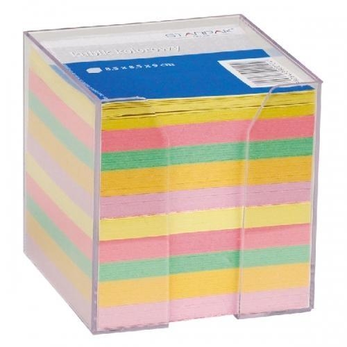 Starpak, kubik plastikowy duży, kolorowe karteczki 85x85mm (130534)