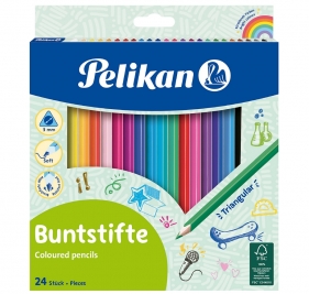 Kredki ołówkowe trójkątne, 24 kolory