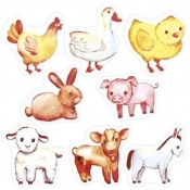 Naklejki papierowe na taśmie Zwierzęta 500szt