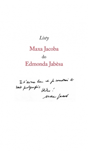 Listy Maxa Jacoba do Edmonda Jabesa - Max Jacob