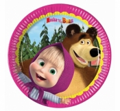 Talerzyki piapier.Masha And The Bear 20cm.8szt.