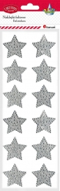 Naklejki kryształki 12 szt - gwiazdki srebrne