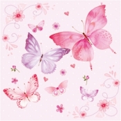 Serwetka GENTLE BUTTERFLIES rosa