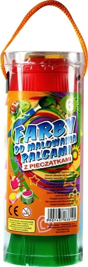 Farby do malowania palcami z pieczątkami 6 kolorów tuba (201174)