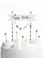 Piker Happy Birthday srebrny