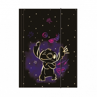 <img src='https://webimage.pl/pics/126/1/d5907360001126.jpg' style='height:440px' /> Teczka A4 z gumką Disney Gold Stitch wzór 3