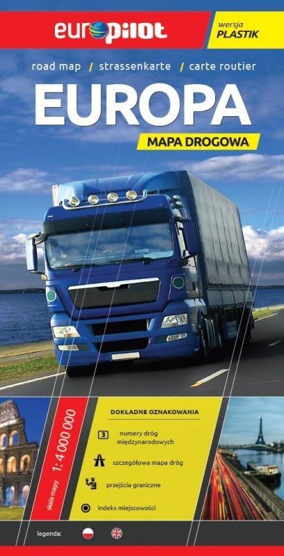 Europa mapa drogowa Europilot 1:4 000 000 laminowana