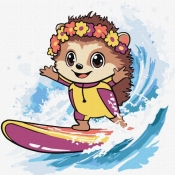 Malowanie po numerach - Lato. Jeż łapie falę Kids