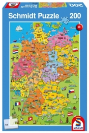 Puzzle 200: Ilustrowana mapa Niemiec