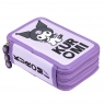 Piórnik szkolny potrójny z wyposażeniem - Kuromi Violet