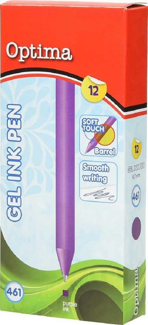 Długopis żelowy OPTIMA 0,7 fioletowy 12 sztuk