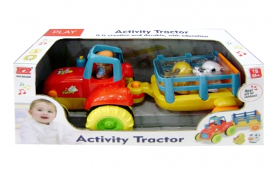 Traktor z przyczepą na baterie