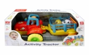 Traktor z przyczepą na baterie