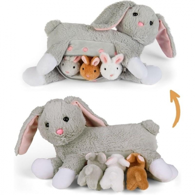 Mama króliczek z 3 małymi króliczkami