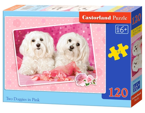 Puzzle Two doggies in Pink 120 elementów (13128)