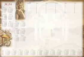 Kalendarz planer 2024, B3 z listwą - Kobieta (T-2-B3-2)