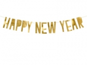 Baner Happy New Year złoty 10x90cm