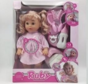 Lalka + akcesoria 12 dźwięków pije i siusia 35cm