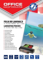 Folia do laminacji Office Products A5 154x216 mm błyszcząca 100 sztuk transparentna (20325225-90)