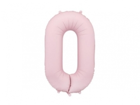 Balon foliowy cyfra 0 86cm jasny różowy