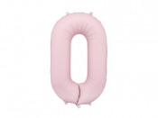 Balon foliowy cyfra 0 86cm jasny różowy
