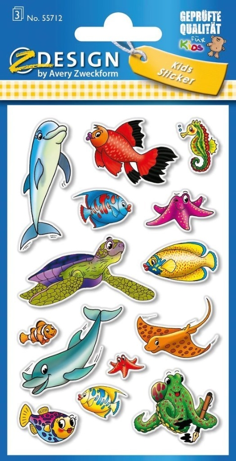 Naklejki papierowe. Zwierzęta morskie (55712)